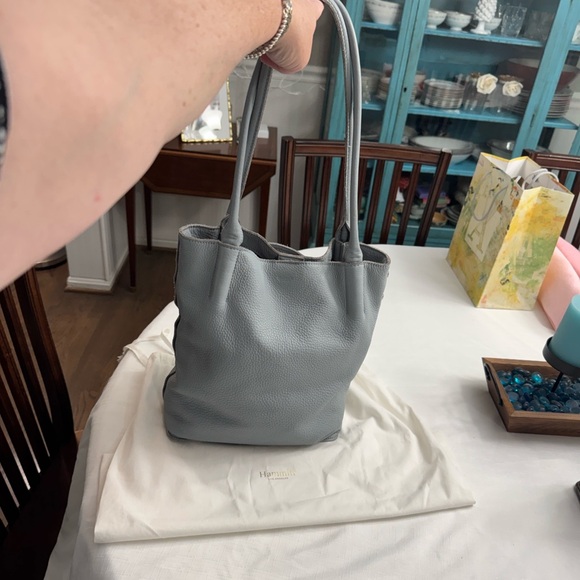 Hammitt Oliver Medium- Dust Blue/brushed silver rivets - Leather Shoulder Bag - Picture 12 of 13